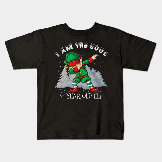 I'm The Cool 21 Year Old Dabbing Elf - 21 Year Old 21st Birthday Gift idea For Birthday Christmas Kids T-Shirt by giftideas